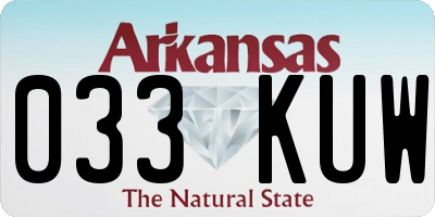 AR license plate 033KUW