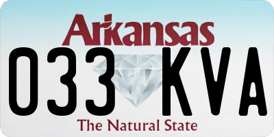 AR license plate 033KVA