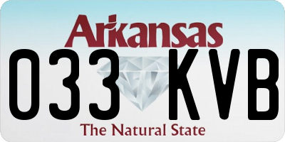 AR license plate 033KVB