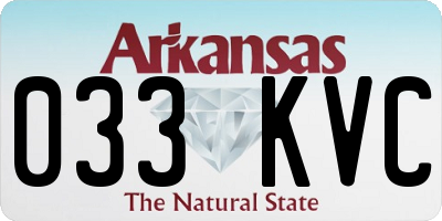 AR license plate 033KVC