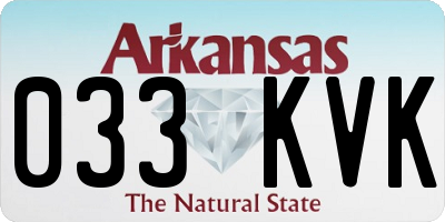 AR license plate 033KVK