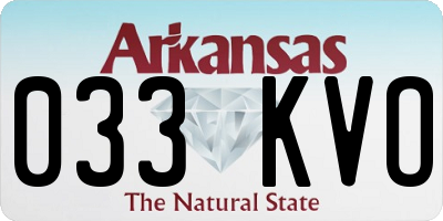 AR license plate 033KVO