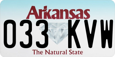 AR license plate 033KVW