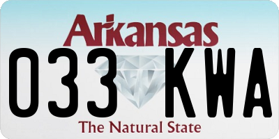 AR license plate 033KWA