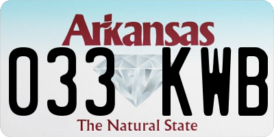 AR license plate 033KWB