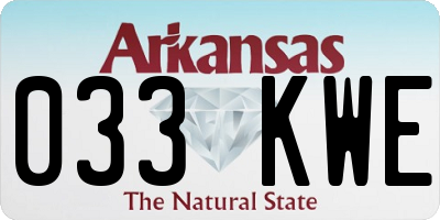 AR license plate 033KWE