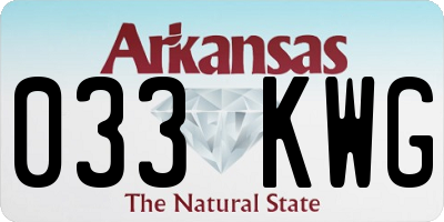 AR license plate 033KWG