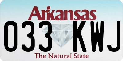AR license plate 033KWJ