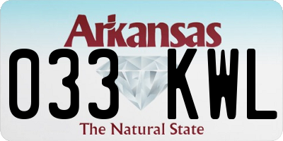 AR license plate 033KWL
