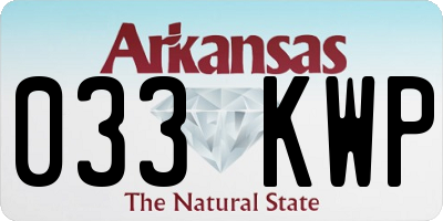 AR license plate 033KWP