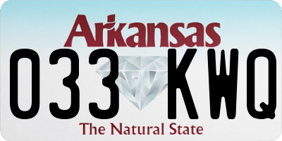 AR license plate 033KWQ