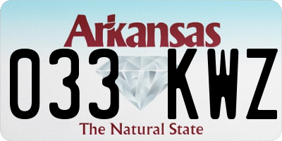 AR license plate 033KWZ