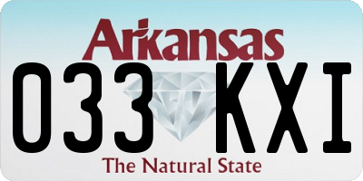AR license plate 033KXI