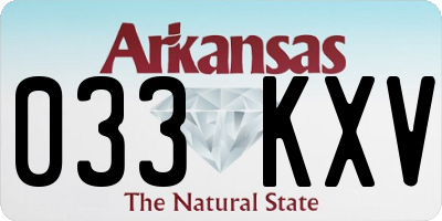 AR license plate 033KXV