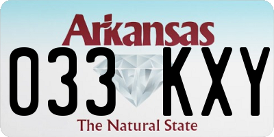 AR license plate 033KXY