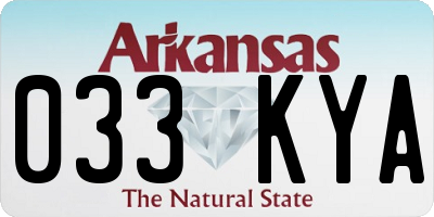 AR license plate 033KYA