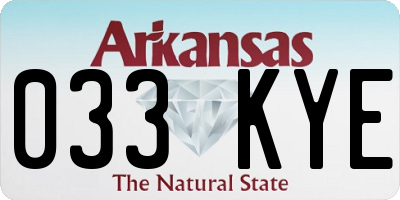 AR license plate 033KYE