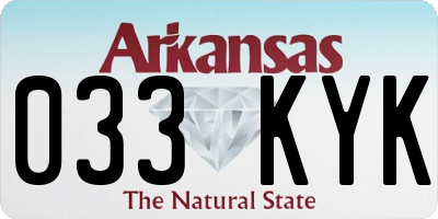 AR license plate 033KYK