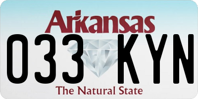 AR license plate 033KYN