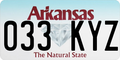 AR license plate 033KYZ