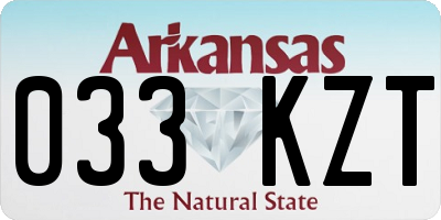 AR license plate 033KZT