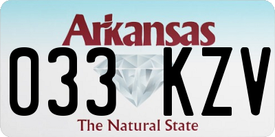 AR license plate 033KZV