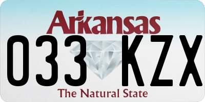 AR license plate 033KZX