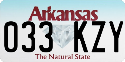 AR license plate 033KZY