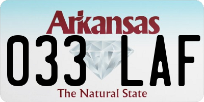 AR license plate 033LAF