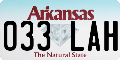 AR license plate 033LAH