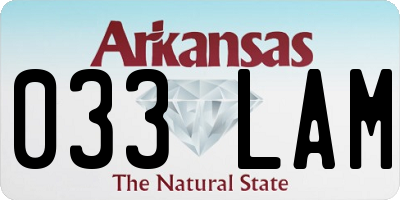 AR license plate 033LAM