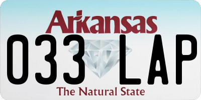 AR license plate 033LAP