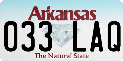 AR license plate 033LAQ