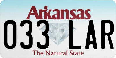 AR license plate 033LAR
