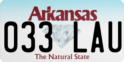 AR license plate 033LAU