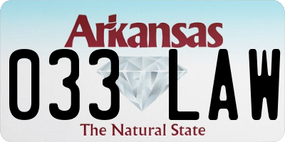 AR license plate 033LAW