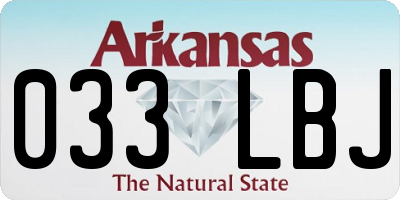 AR license plate 033LBJ