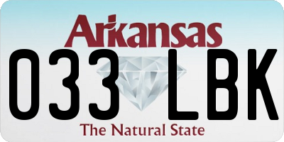 AR license plate 033LBK
