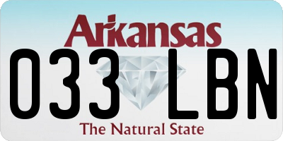 AR license plate 033LBN