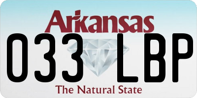AR license plate 033LBP