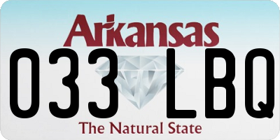 AR license plate 033LBQ