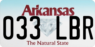 AR license plate 033LBR