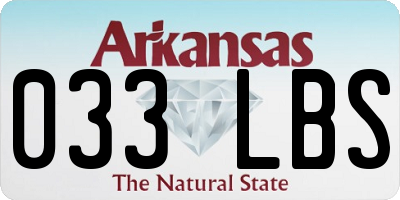 AR license plate 033LBS