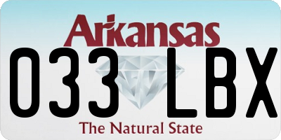 AR license plate 033LBX
