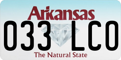 AR license plate 033LCO