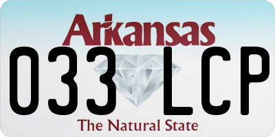 AR license plate 033LCP