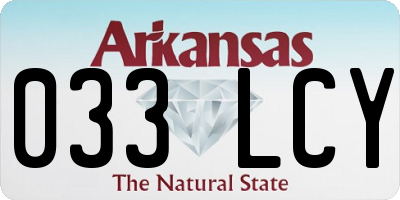 AR license plate 033LCY