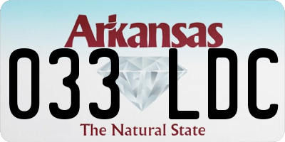 AR license plate 033LDC