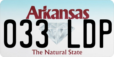 AR license plate 033LDP