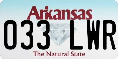 AR license plate 033LWR